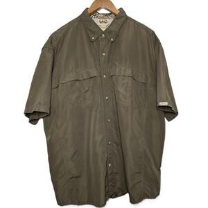Men's Game Guard 100% Polyester Button Up Shirt Green Size 3XL